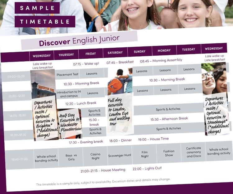 ジュニアサンプルスケジュール｜Frensham Heights School