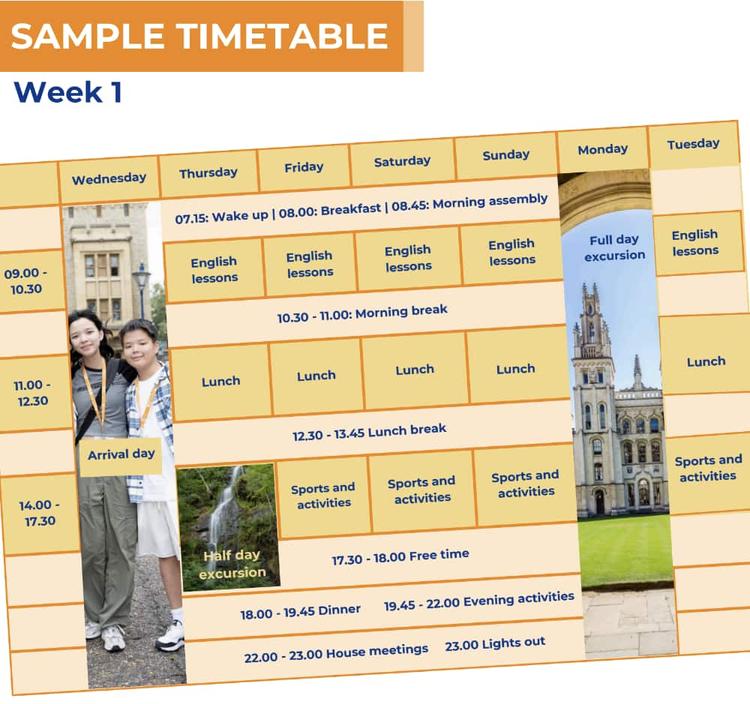 ジュニアサンプルスケジュール|Mount Kelly College