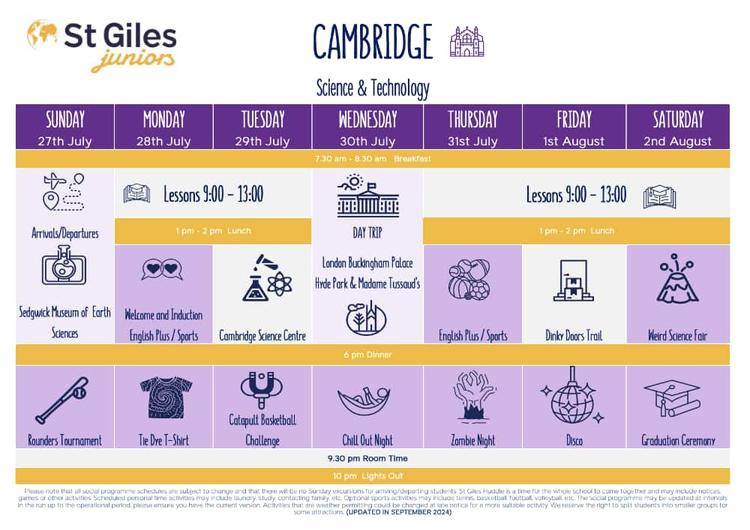 ジュニアサンプルスケジュール|St Mary's School