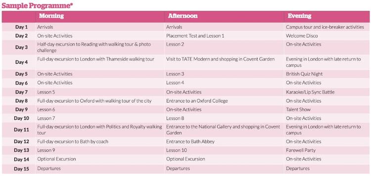 ジュニアサンプルスケジュール|Bradfield College
