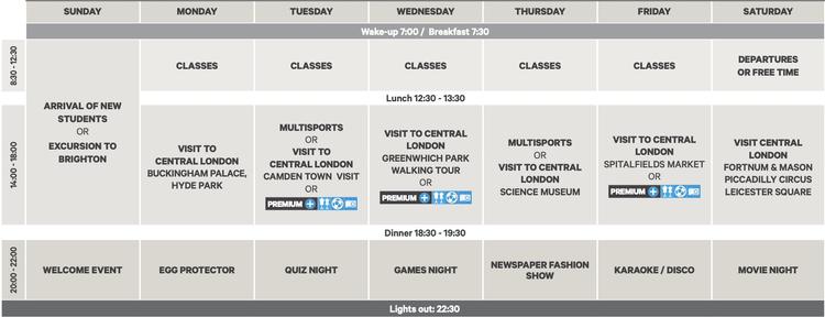 ジュニアサマーコースサンプルスケジュール|Goldsmith, University of London|Alpadia