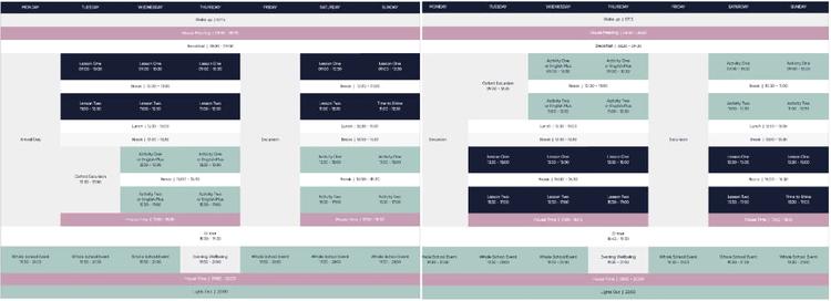 ジュニアサンプルスケジュール|Headington School