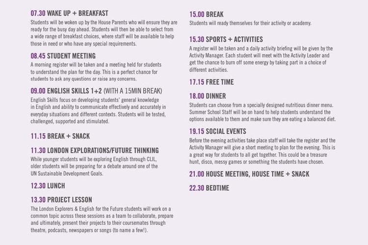 ジュニアサンプルスケジュール|Royal Russell